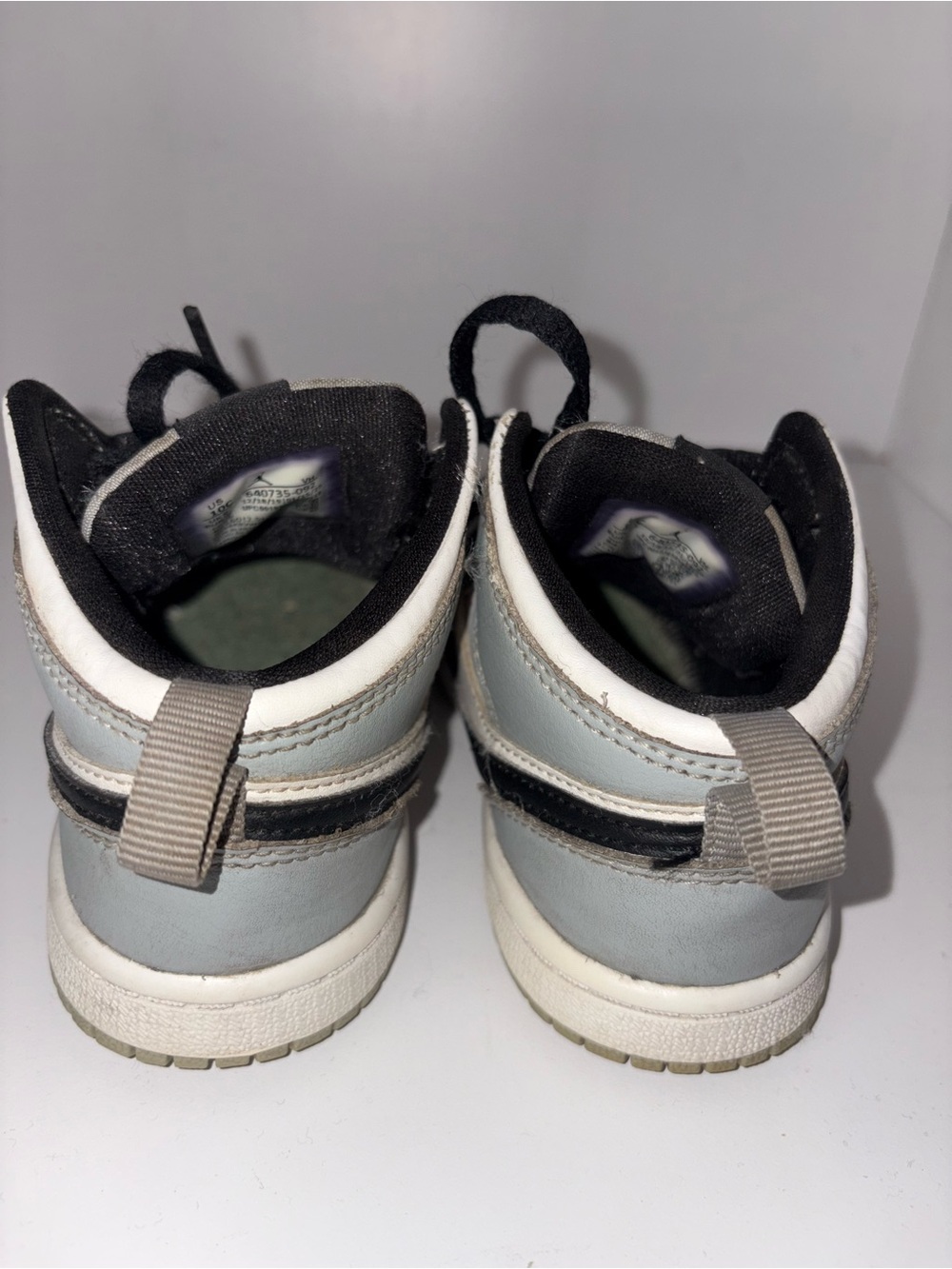 Jordan 1 Mid TD Light Smoke Gray Shoes 640735-092 Boys Size 10 / 10C - Picture 7 of 9